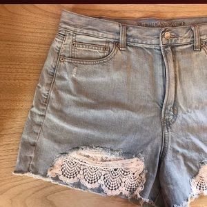 American eagle jean and lace mom shorts